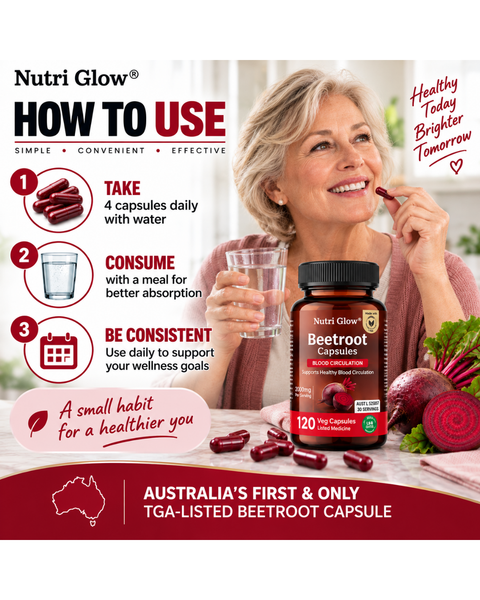 Nutri Glow Beetroot 120 Capsules TGA Listed