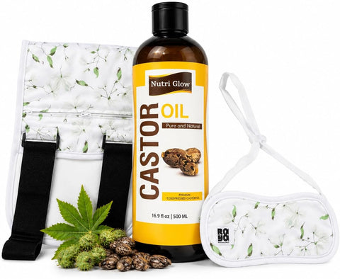 Nutri Glow Castor Oil 500ml with Liver Pack and Neck Pack