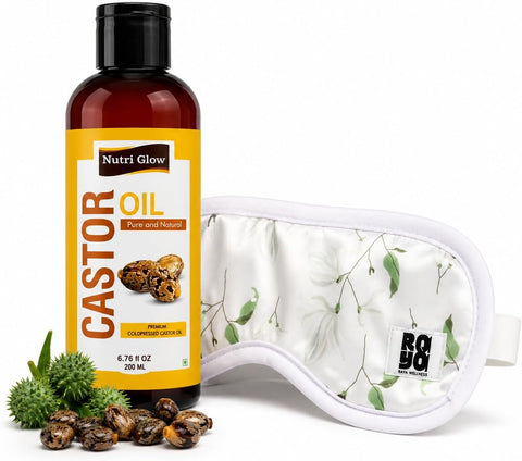 Nutri Glow Castor Oil with Organic Cotton Eye Mask