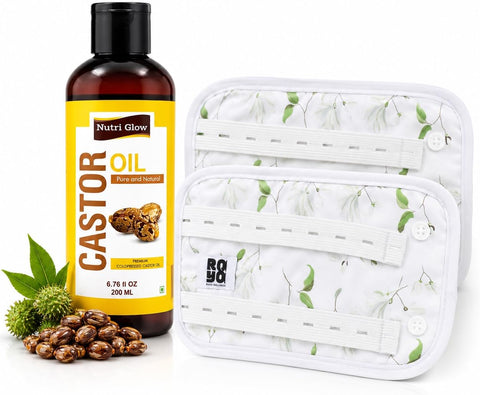 Nutri Glow Castor Oil with Organic Cotton Knee Pack