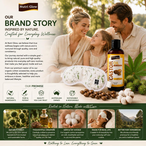 Nutri Glow Castor Oil with Organic Cotton Eye Mask