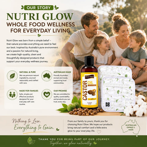 Nutri Glow Castor Oil with Organic Cotton Knee Pack