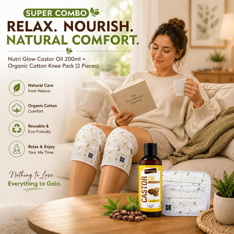 Nutri Glow Castor Oil with Organic Cotton Knee Pack