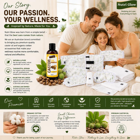 Nutri Glow Castor Oil 7-Piece Self-Care Kit