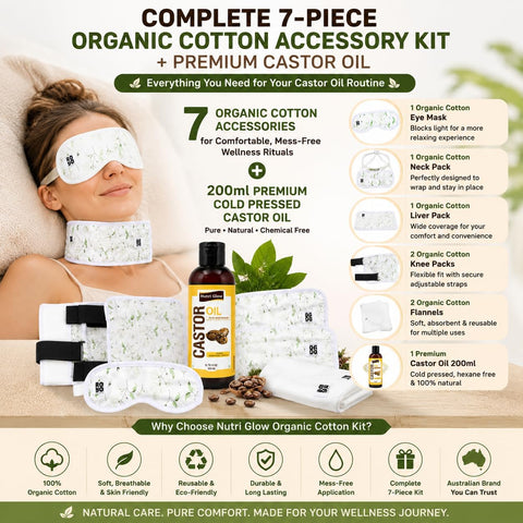 Nutri Glow Castor Oil 7-Piece Self-Care Kit