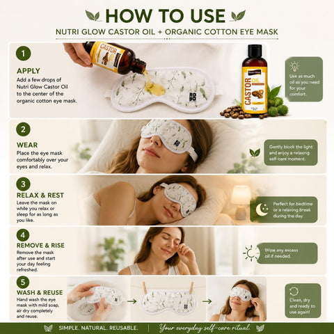 Nutri Glow Castor Oil with Organic Cotton Eye Mask