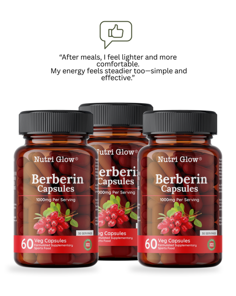 Nutri Glow Berberine Extract 1000mg – Berberis Aristata – 60 Vegan Capsules