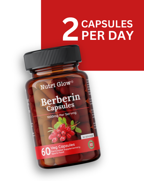 Nutri Glow Berberine Extract 1000mg – Berberis Aristata – 60 Vegan Capsules