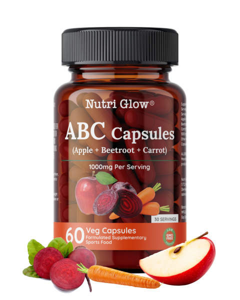 Nutri Glow ABC Blend 1000mg – Apple, Beetroot & Carrot Powder Capsules – 60 Vegan Capsules