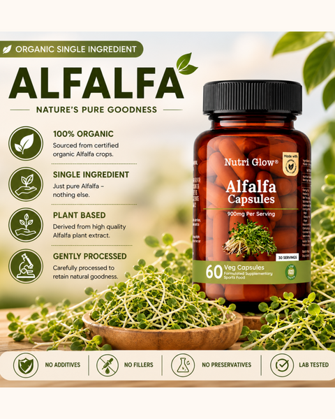 Nutri Glow Alfalfa, Wheat Grass & Barley Grass Capsules - Ultimate Green Capsules Combo