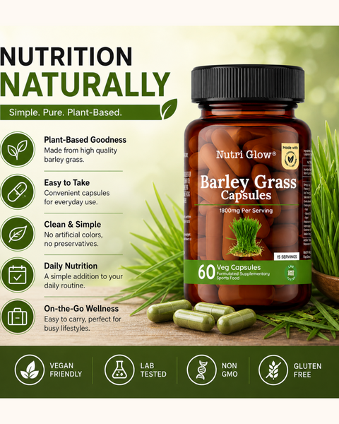 Nutri Glow Alfalfa, Wheat Grass & Barley Grass Capsules - Ultimate Green Capsules Combo