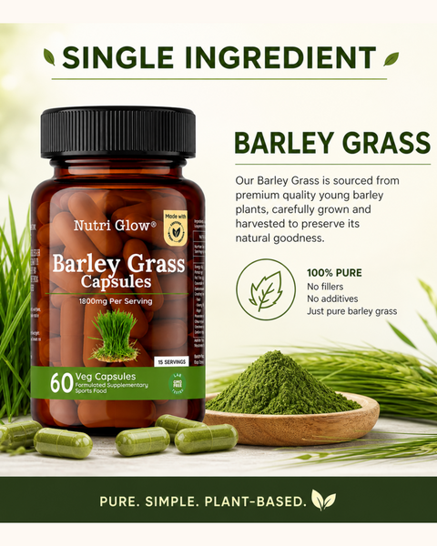 Nutri Glow Alfalfa, Wheat Grass & Barley Grass Capsules - Ultimate Green Capsules Combo