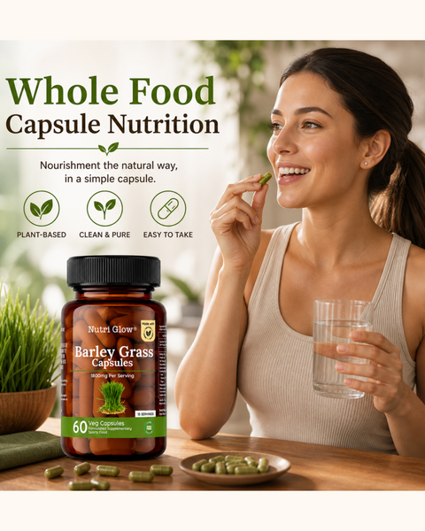 Nutri Glow Alfalfa, Wheat Grass & Barley Grass Capsules - Ultimate Green Capsules Combo