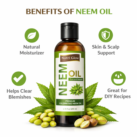 Organic Neem Oil for Acne-Prone Skin and Scalp Health - 200ml