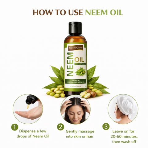 Organic Neem Oil for Acne-Prone Skin and Scalp Health - 200ml