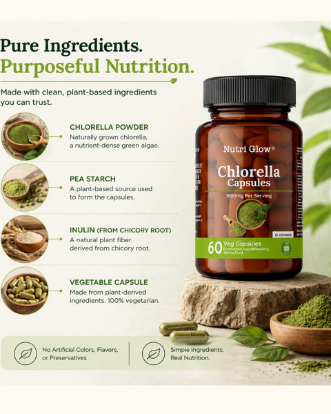 Nutri Glow Chlorella Capsules - 60 Capsules