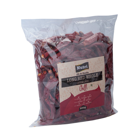 Fiery & Spicy Long Red Whole Stemless Chilli ( 200g & 500g )