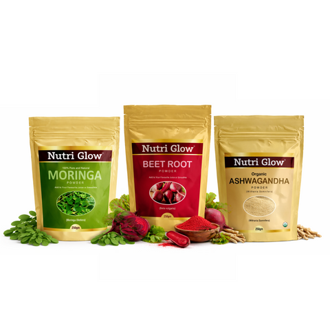 Ultimate Wellness Trio - Ashwagandha, Moringa & Beetroot Powder Combo