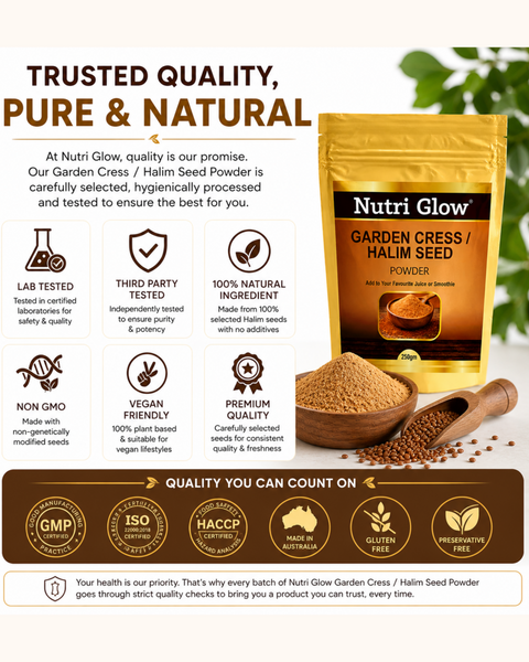 Nutri Glow Garden Cress (Halim Seed) Powder – 250g