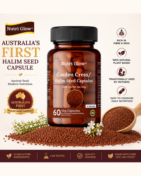 Nutri Glow Garden Cress / Halim Seed Capsules - 60 Capsules