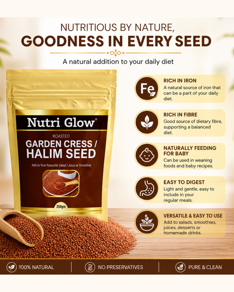 Nutri Glow Garden Cress (Halim Seeds) – 250g | Ready to Eat