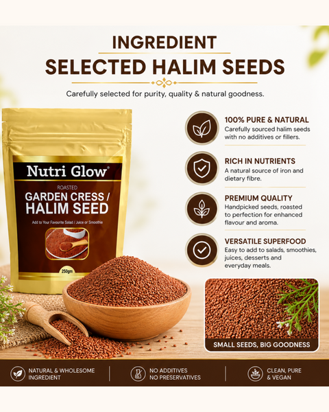 Nutri Glow Garden Cress (Halim Seeds) – 250g | Ready to Eat