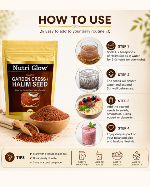 Nutri Glow Garden Cress (Halim Seeds) – 250g | Ready to Eat