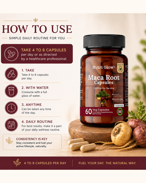 Nutri Glow Maca Root Capsules - 60 Capsules