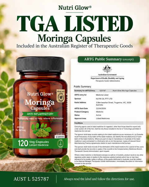 Nutri Glow Moringa 120 Capsules TGA Listed