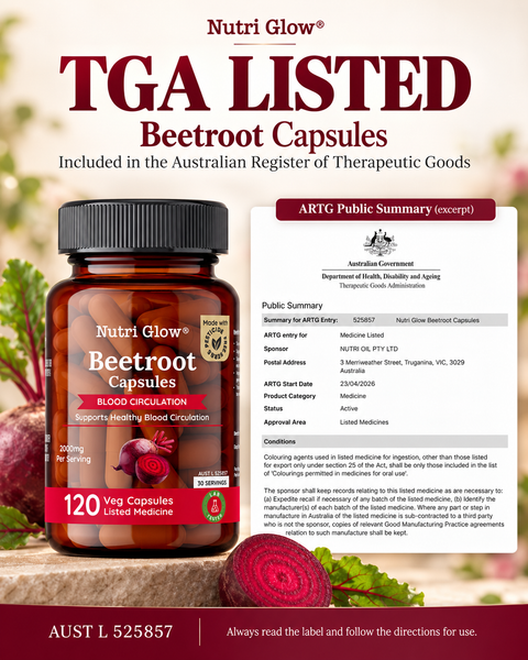 Nutri Glow Beetroot 120 Capsules TGA Listed