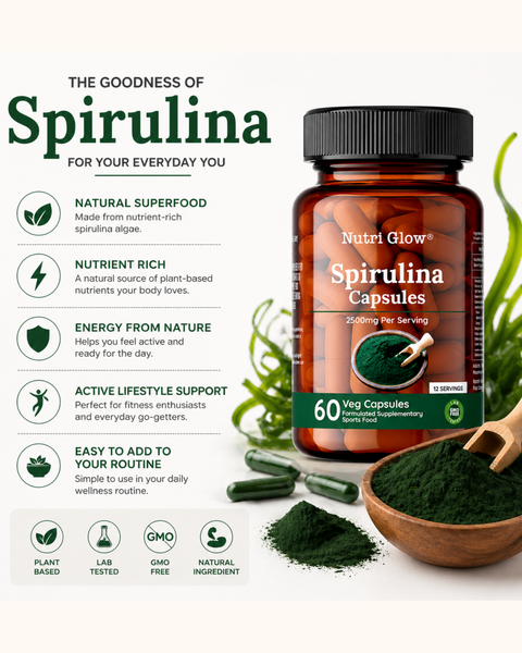 Nutri Glow Spirulina Capsules - 60 Capsules