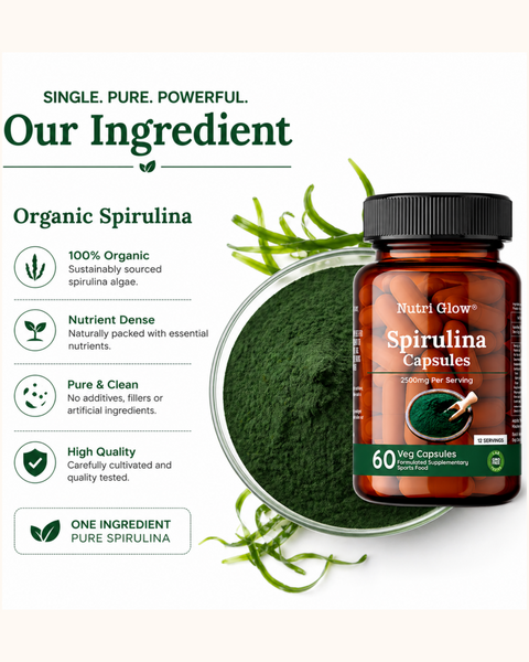 Nutri Glow Spirulina Capsules - 60 Capsules