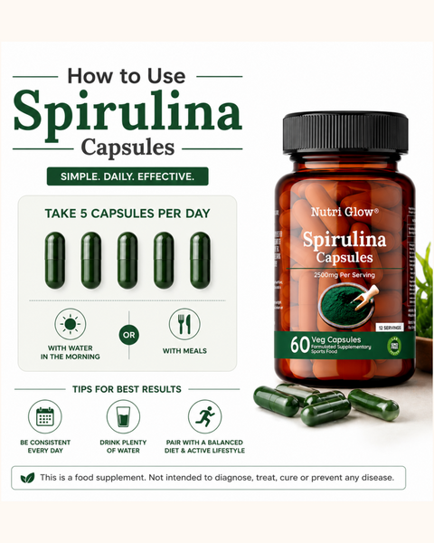 Nutri Glow Spirulina Capsules - 60 Capsules