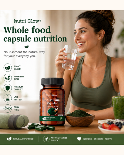 Nutri Glow Spirulina Capsules - 60 Capsules