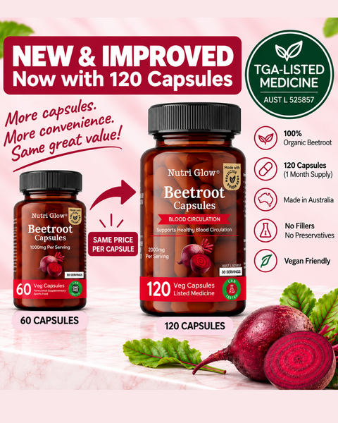 Nutri Glow Beetroot 120 Capsules TGA Listed