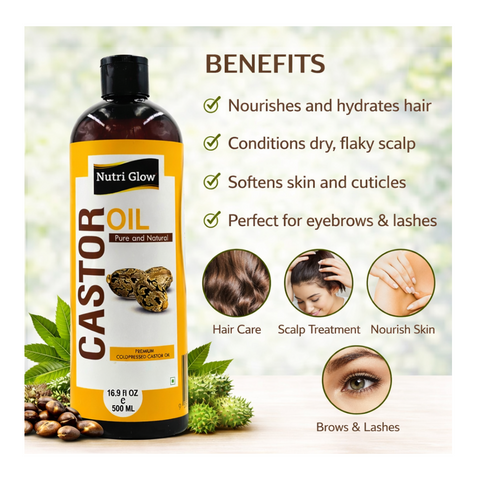 Organic Castor Oil for Thicker Hair and Healthier Skin - 200ml & 500ml
