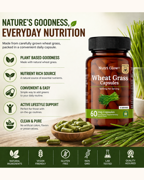 Nutri Glow Wheat Grass Capsules - 60 Capsules