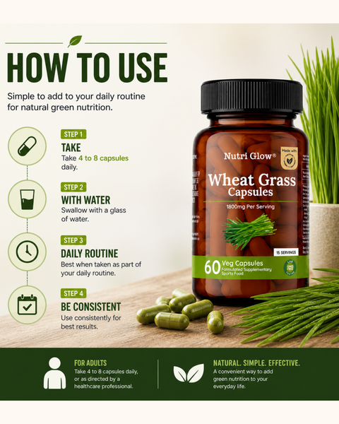 Nutri Glow Wheat Grass Capsules - 60 Capsules