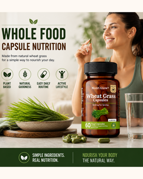 Nutri Glow Alfalfa, Wheat Grass & Barley Grass Capsules - Ultimate Green Capsules Combo
