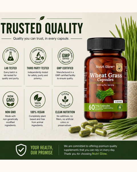 Nutri Glow Wheat Grass Capsules - 60 Capsules