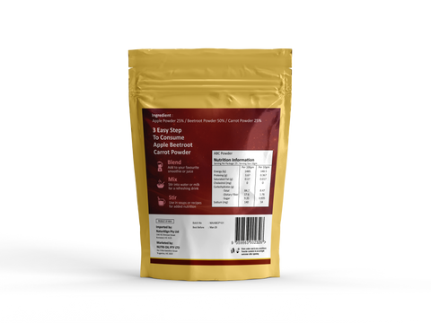 Nutri Glow ABC Powder 250g – Apple Beetroot Carrot | Natural Energy & Nutrition | Mix in Smoothies, Juice & Recipes