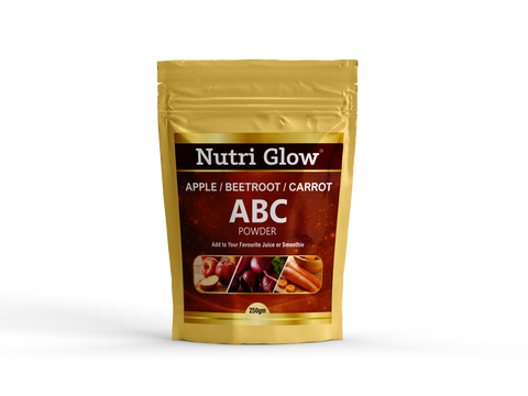 Nutri Glow ABC Powder 250g – Apple Beetroot Carrot | Natural Energy & Nutrition | Mix in Smoothies, Juice & Recipes