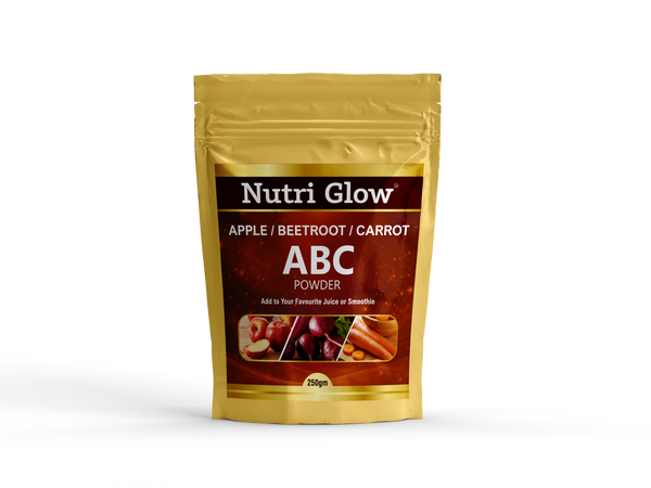 Nutri Glow ABC Powder 250g – Apple Beetroot Carrot | Natural Energy & Nutrition | Mix in Smoothies, Juice & Recipes