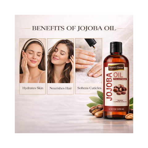 Organic Jojoba Oil for Balancing Oily Skin and Revitalizing Hair - 200ml