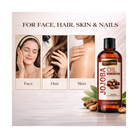Organic Jojoba Oil for Balancing Oily Skin and Revitalizing Hair - 200ml