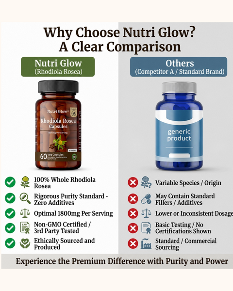 Nutri Glow Rhodiola Rosea Capsules - 60 Capsules